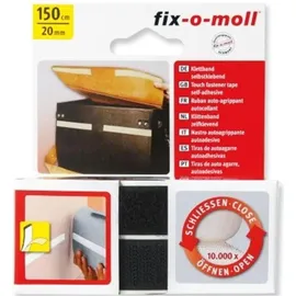 fix-o-moll Klettband selbstklebend Schwarz 150 cm x 20 mm