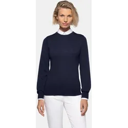 HAKRO Damen Pullover 146 Merino-Wolle - tinte - 3XL