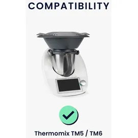 kwmobile Hülle kompatibel mit Thermomix TM5 / TM6 - Küchenmaschine Abdeckhaube - in Weiß Schwarz Pusteblume Love