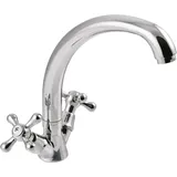 BADLAND Waschtischarmatur Wasserhahn Hoch ROMA Mischbatterie für Badezimmer in Silber