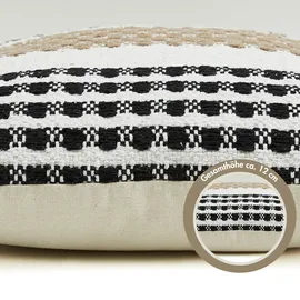 Andiamo Kissen Malena D380 Schwarz-Weiß-Beige 40 cm x 40 cm