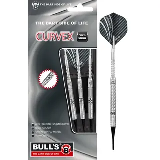 BULL'S Curvex Soft Dart 18g, Barrel aus 90% Tungsten (Wolfram), Dartpfeile Set mit 3 Darts inklusive Soft Tips, Aluminium Shaft und 100 Micron Flight in Standard A-Shape