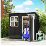 Outsunny Gartenhaus 2,55 x 1,33 m Dunkelgrau