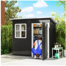 Outsunny Gartenhaus 2,55 x 1,33 m Dunkelgrau