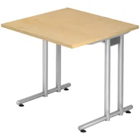 Bümö Schreibtisch Ahorn, Nachbildung,Ahorn, Quadratisch, 80x72x80 cm, FSC Mix,