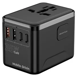 mobile origin GaN 35W Travel Adapter PW4 EU/UK/US/AUS 3x USB-C 2x USB-A