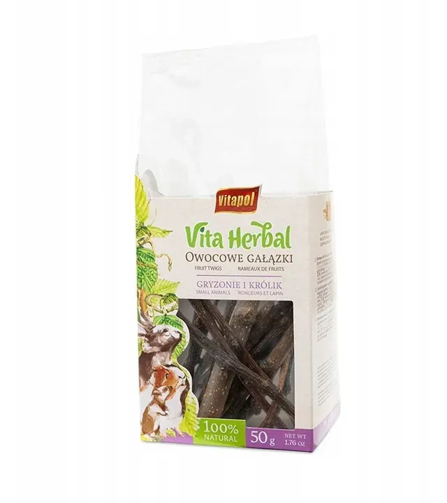 VITAPOL Vita Herbal Przysmak dla rodentów i królików Owocowe gałązki 50 g
