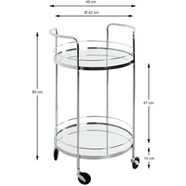 Haku-Möbel HAKU Möbel Servierwagen chrom 48,0 x 48,0 x 80,0 cm