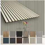 Hexim Wanddekoobjekt AP01 (Akustikpaneele 278x60cm - flexible Lamellenwand Holz MDF Wandpaneele Lamellenverkleidung Wandverkleidung Innendekoration schalldämmend (1 Paneel / 1,67 m2 Palomino - AP01) weiß