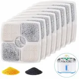 Filter für Haustier-Trinkbrunnen, 8er-Pack Ersatzfilter für Haustier-Trinkbrunnen, quadratische Trinkwasserbrunnenfilter für Katzen und Hunde
