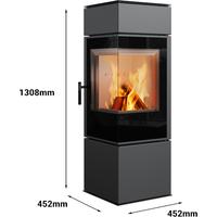 Kratki Kaminofen Thor 8 | Eckkamin - 2-seitig | Zubehör wählbar | 8 kW