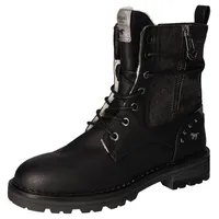 Mustang Damen Moderne Schnürboots, Logoschriftzüge Gr. 42, schwarz -