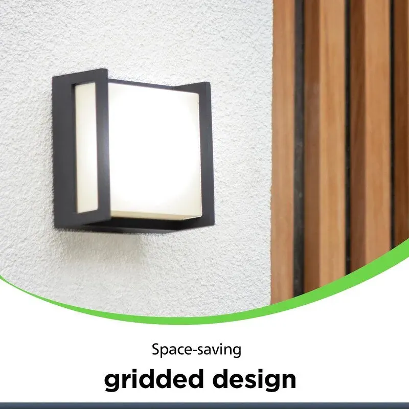 LUTEC LED-Außenwandleuchte, kleine Aluminium-Wandleuchte in Anthrazit, Wandleuchte mit 9,5 W, 650 Lumen, Lichtfarbe Warmweiß (3000 K), quadratische Außenleuchte für Terrasse/Garten/Hauseingang