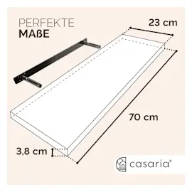 CASARIA Wandregal 70 x 23 x 3,8 cm Schwarz