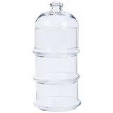 Pasabahce 488854 Patisserie Basic Set 3 stapelbare Behälter mit Kuppel, Glas, transparent,,12x26 cm