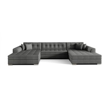 MOEBLO Wohnlandschaft VITI, Couch für Wohnzimmer, Schlafsofa Sofagarnitur Sofa Eckcouch U-Form Wohnlandschaft, mit Schlaffunktion grau