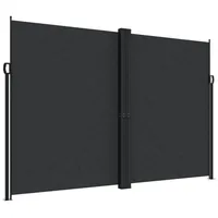 vidaXL Seitenmarkise 220 x 600 cm Schwarz Polyester