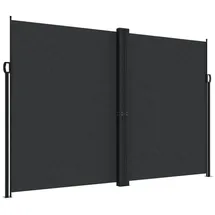 vidaXL Seitenmarkise 220 x 600 cm Schwarz Polyester