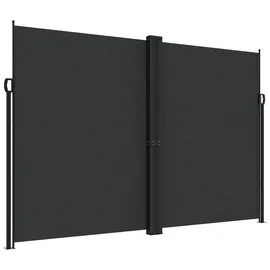 vidaXL Seitenmarkise 220 x 600 cm Schwarz Polyester