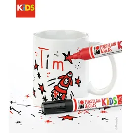 Marabu KiDS Porcelain und Glaspainter Tassen Malset 1 St. rot/schwarz