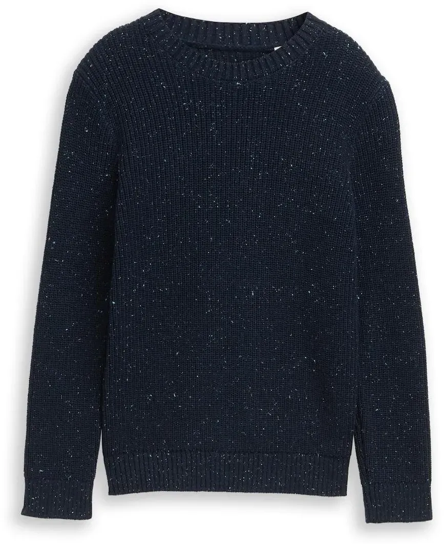 TOM TAILOR Jungen Strickpullover aus Noppengarn, blau, Uni, Gr. 164