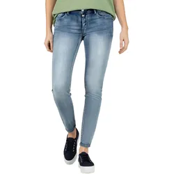 TIMEZONE Damen Jeans TIGHT SANYATZ Tight Fit Blau 3039 Normaler Bund Reißverschluss W 30 L 32