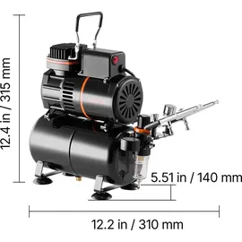 Vevor Airbrush Set 3 Pistolen 0,3/0,3/0,5 mm Acrylfarbe