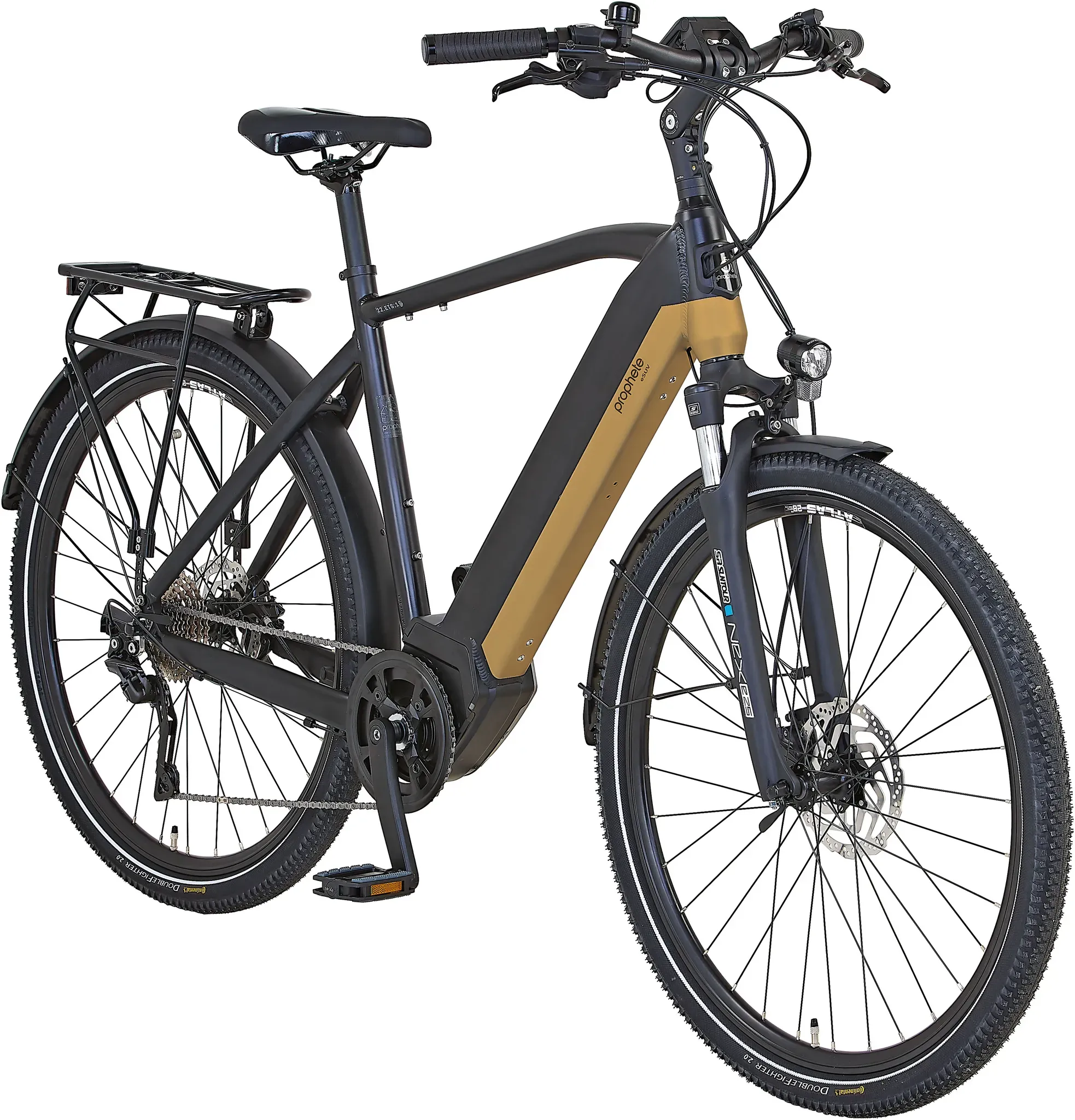 Prophete E-Bike »Entdecker InsideTwo«, 10 Gang, Shimano, Deore, Mittelmotor 250 W, Pedelec, Elektrofahrrad für Damen u. Herren Prophete schwarz/silberfarben 55 cm