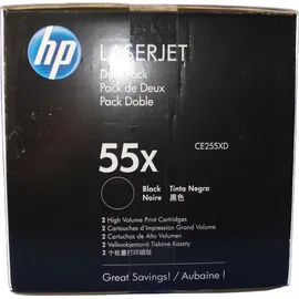 HP 55X schwarz 2er Pack (CE255XD)