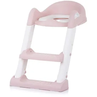 Chipolino Toilettenaufsatz, Toilettensitz mit Leiter, Griffe, Fußstütze, kompakt, Farbe:pink
