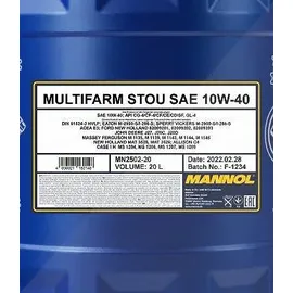 Mannol Multifarm STOU 10W-40 MN2502 20 l