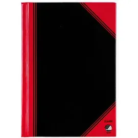 Bantex Notizbuch Chinakladde DIN A6 blanko, schwarz/rot Hardcover 192 Seiten, 1 St.