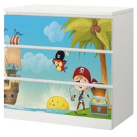 MyMaxxi Möbelfolie Kommodenaufkleber Malm Totenkopf Piraten Klebefolie Möbelfolie Folie 80.2 cm x 63.3 cm