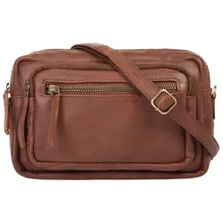 Umhängetasche WOUWOU Gr. B/H/T: 22 cm x 16 cm x 3 cm onesize, braun (cognac) Damen Taschen echt Leder