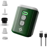 Huilynsen Tragbare Mini-Luftpumpe Elektrisch mit Licht, 1600mAh Batterie, 5 Düsen, für Luftmatratze, Schwimmring, Pool & Vakuum-Speichertaschen (Grün)