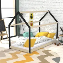 Weber Industries Hüttenbett Panda 90 x 190 cm Schwarz