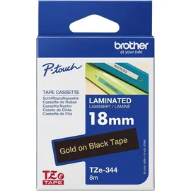 Brother TZe-344 gold auf schwarz