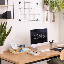 Relaxdays Bambus Schreibtisch Organizer 33 x 9 x 21 cm 1-tlg. braun