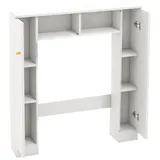 Costway Toilettenschrank 87,5 x 98 x 18 cm Weiß
