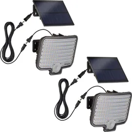 Oktaplex lighting Oktaplex 2er Set Ede Solar Außenstrahler mit Bewegungsmelder IP44 Solarlampe für aussen antharzit - Grau