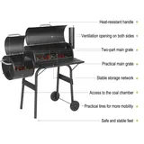 EUGAD Holzkohlegrill Barbecue Smoker Grillwagen 2 Kammern Standgrill mit Räder