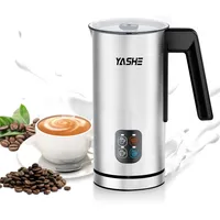 YASHE Milchaufschäumer, 240 ml Milchaufschäumer Elektrisch, 4-in-1 Edelstahl Milchschäumer, Antihaftbeschichtung, für Latte Macchiato, Cappuccino und Kakao, Schnell & Einfach zu Reinigen