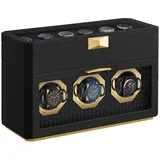 songmicshome Uhrenbox, für 9 Uhren, Glasfenster, tintenschwarz