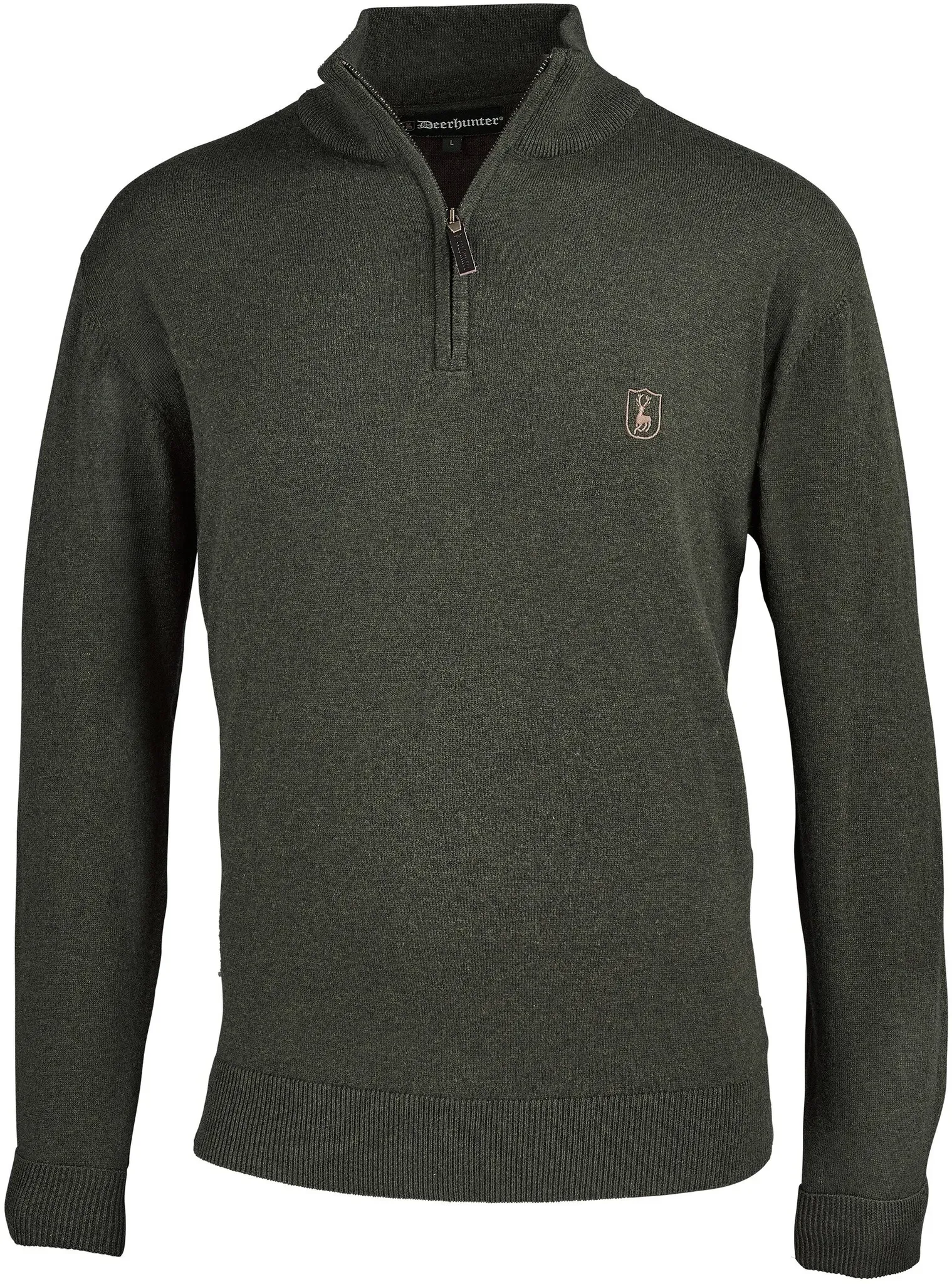 Deerhunter Strickpullover Harrington Half-Zip, brown melange, XXL