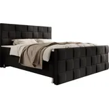 IHG Boxspringbett Tarifa 180x200cm Velour Schwarz / SL 3 / Deren 22