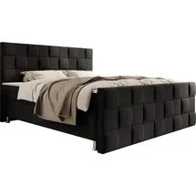 IHG Boxspringbett Tarifa 180x200cm Velour Schwarz / SL 3 / Deren 22