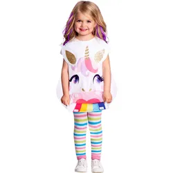 Einhorn Überwurf Kostüm für Mädchen - Kinder-3-4-Jahre