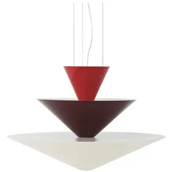 &Tradition - Gio LN14 Pendelleuchte Ø60 Vermilion Red/Dunkelheit Burgundy/Ecru White &Tradi
