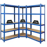Proregal Mega Deal 1x Eckregal & 2x Schwerlastregal Ragnar Fachlast 175 kg Blau