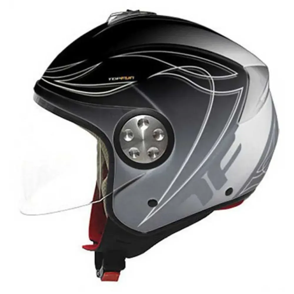 Topfun Eagle Jethelm - Matte Black - M